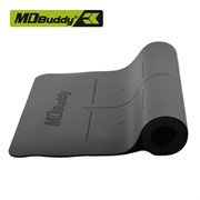 Коврик для йоги PU с разметкой серый MD Buddy MD9040